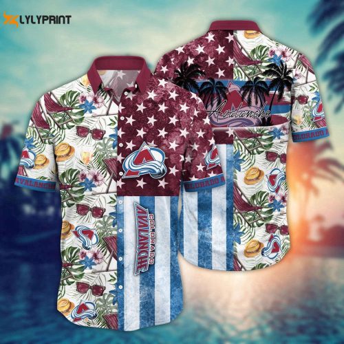 Get Game-Ready with NHL Colorado Avalanche Flower Hawaii Shirt – Perfect for Summer Football Fans!