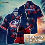 NHL Columbus Blue Jackets Custom Palm Tree Hawaii Shirt – Summer Football Shirts