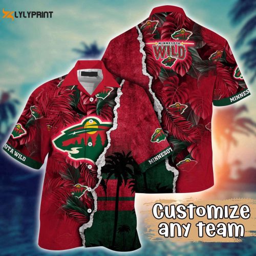 Custom NHL Minnesota Wild Palm Tree Hawaii Shirt - Perfect Summer Football Shirts