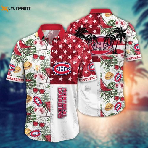 Stylish NHL Montreal Canadiens Flower Hawaii Shirt - Perfect Summer Football Shirts for Fans!