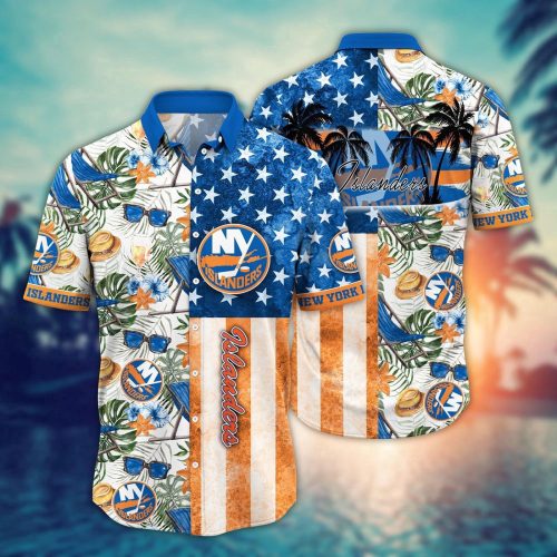 New York Islanders Flower Hawaii Shirt – Perfect Summer Football Shirts for NHL Fans