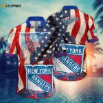 NY Rangers American Flag Hawaiian Shirt – Perfect for Summer Football
