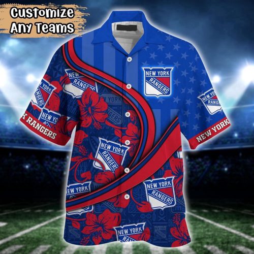 Custom NHL New York Rangers Summer Flower Hawaiian Football Shirt