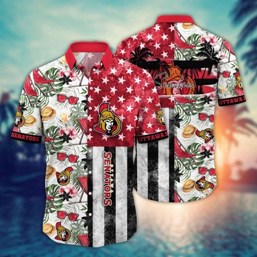 Stylish NHL Ottawa Senators Flower Hawaii Shirt: Perfect for Fans Summer Football Shirts
