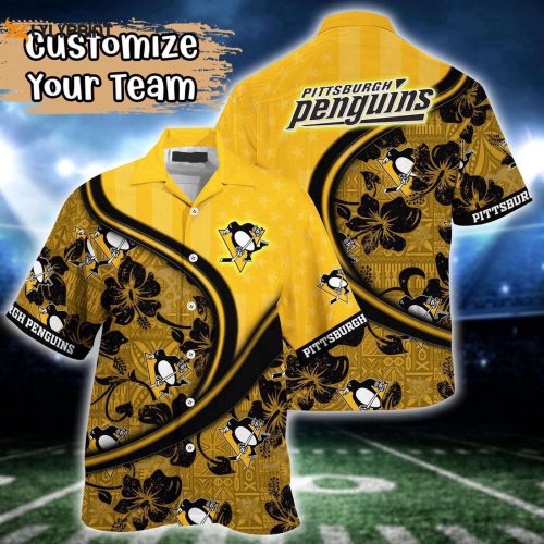 Pittsburgh Penguins NHL Summer Flower Hawaiian Shirt - Custom Football Shirts
