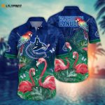 Vibrant Vancouver Canucks Flamingo Hawaii Shirt – Perfect for Summer Football! Vibrant Vancouver Canucks Flamingo Hawaii Shirt – Perfect for Summer Football!