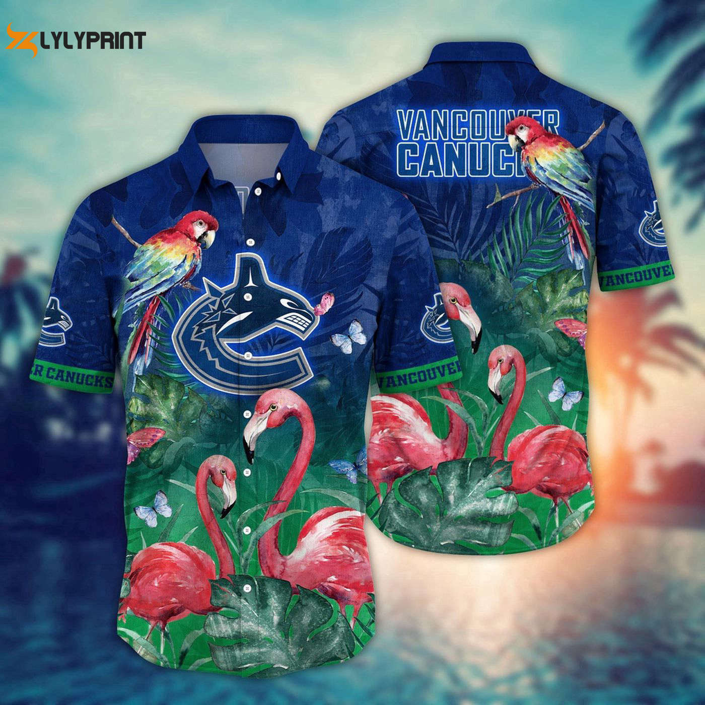 Vibrant Vancouver Canucks Flamingo Hawaii Shirt – Perfect for Summer Football! Vibrant Vancouver Canucks Flamingo Hawaii Shirt – Perfect for Summer Football!