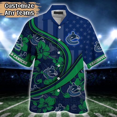 Custom Vancouver Canucks Summer Flower Hawaii Shirt NHL Football Shirts