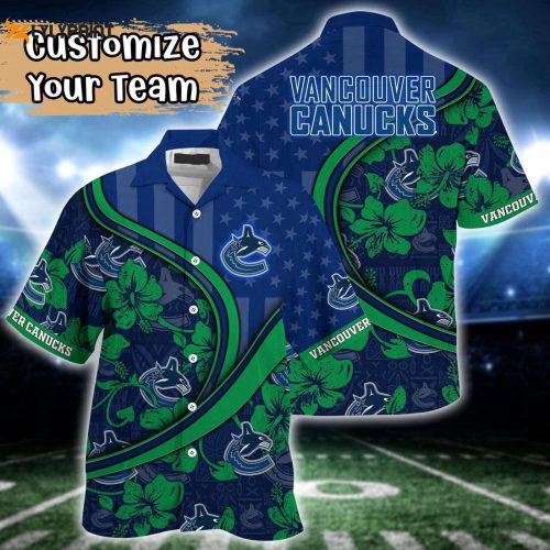 Custom Vancouver Canucks Summer Flower Hawaii Shirt NHL Football Shirts