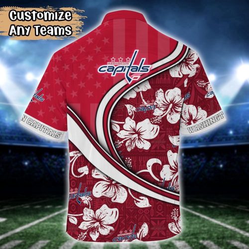 Show your team spirit with NHL Washington Capitals Summer Flower Hawaii Shirt – Custom Football Shirts