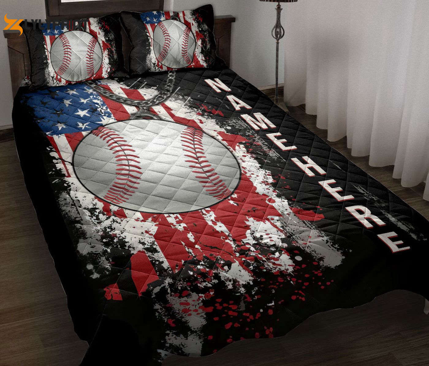 Custom Personalized Baseball Quilt Set – American Flag Blanket with Pillowcases & Name – Sports Gifts Custom Personalized Baseball Quilt Set – American Flag Blanket with Pillowcases & Name – Sports Gifts