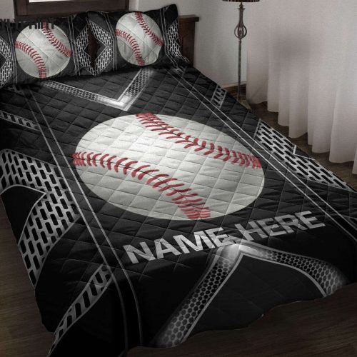 Custom Baseball Quilt Set: Personalized Bedding with Pillowcases – Sports Gift
