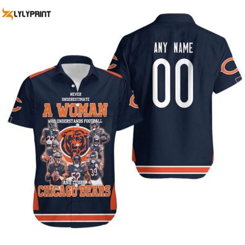 Stylish Personalized Chicago Bears Women s Hawaiian Shirt: Football-Loving Bears Fans Must-Have!