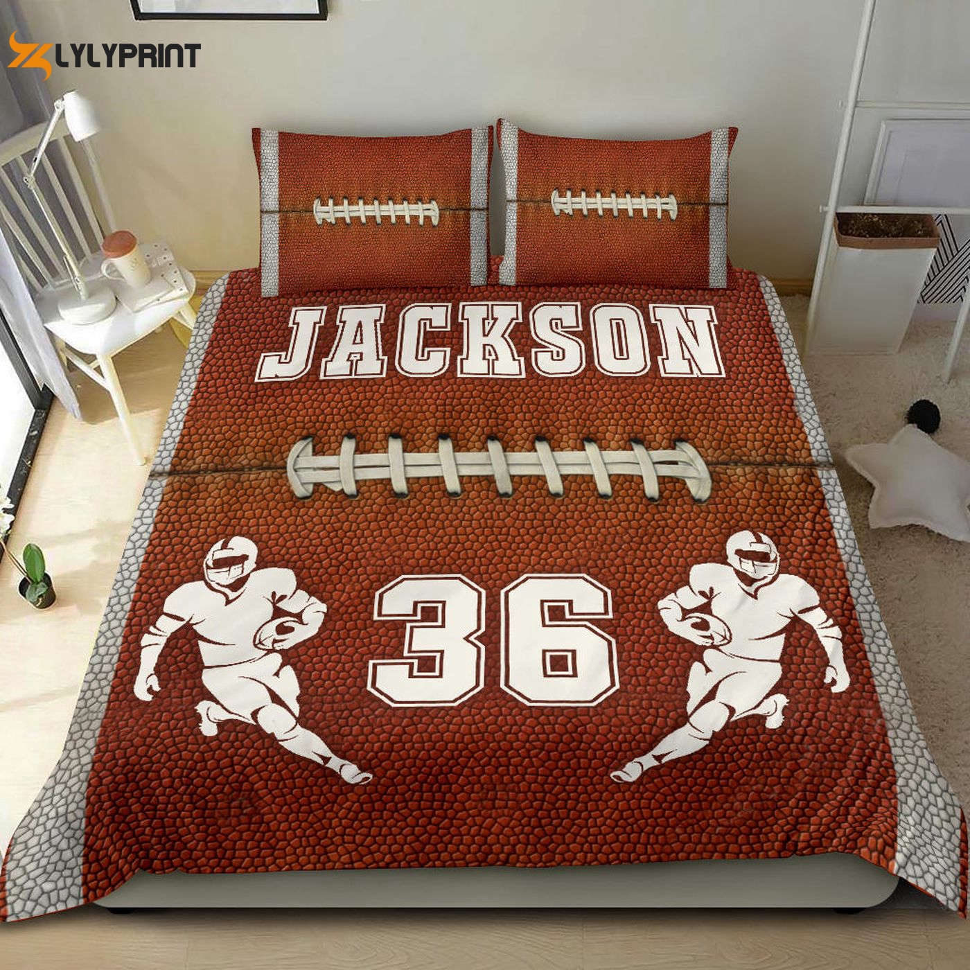 Custom Football Duvet Set: Personalized Bedding for Football Fans! Custom Football Duvet Set: Personalized Bedding for Football Fans!
