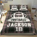 Custom Football Duvet Cover Set: Personalized Gift with Player Name & Number – Football Ball Checkered Design Custom Football Duvet Cover Set: Personalized Gift with Player Name & Number – Football Ball Checkered Design