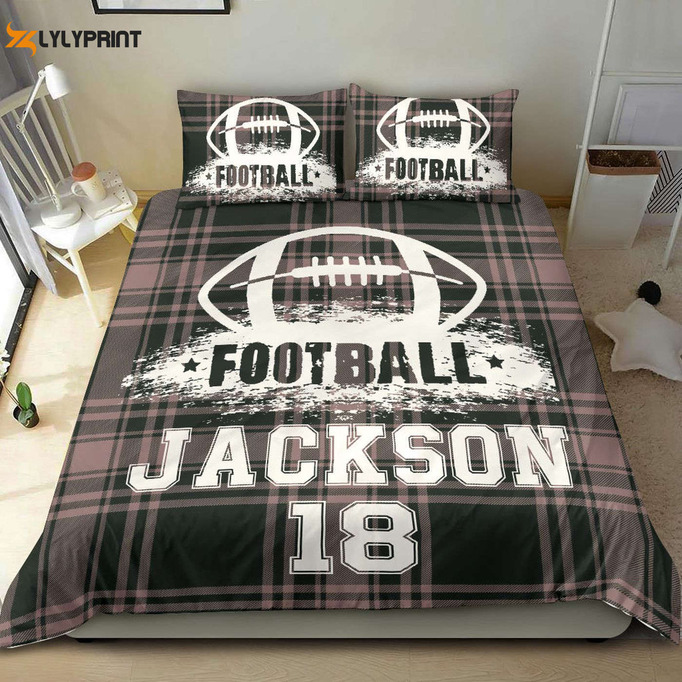 Custom Football Duvet Cover Set – Personalized Name & Number Bedding Custom Football Duvet Cover Set – Personalized Name & Number Bedding