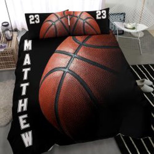 Custom Football Duvet Cover Set – Personalized Bedding with Name & Number Dust Player Black Design