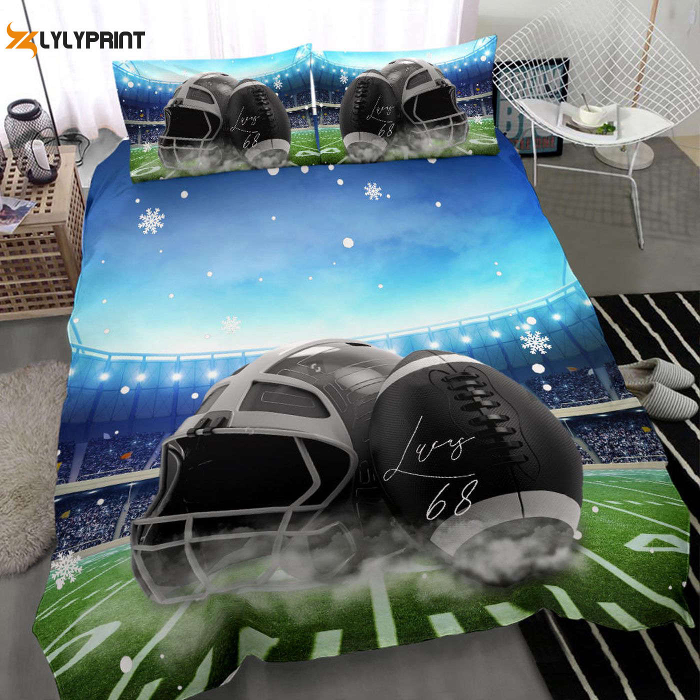 Custom Football Duvet Cover Set – Personalized Name & Number Bedding Custom Football Duvet Cover Set – Personalized Name & Number Bedding