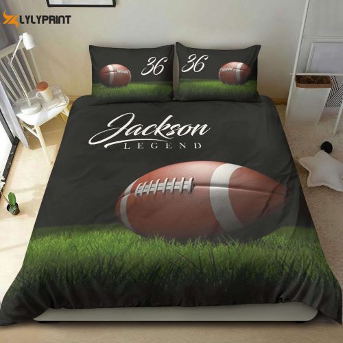 Custom Football Duvet Set – Personalized Vintage Player Gift Bedding