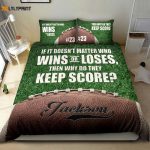 Customized Football Duvet Set – Win Lose Player Gift Green Bedding with Personalized Name & Number