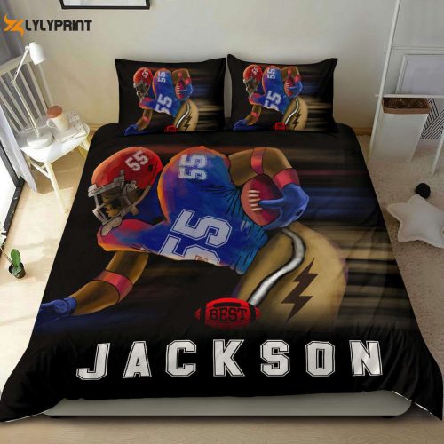Custom Football Duvet Set – Personalized Bedding with Running Player Name & Number