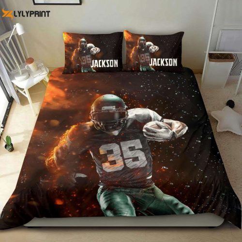 Custom Football Duvet Cover Set – Personalized Name & Number Bedding