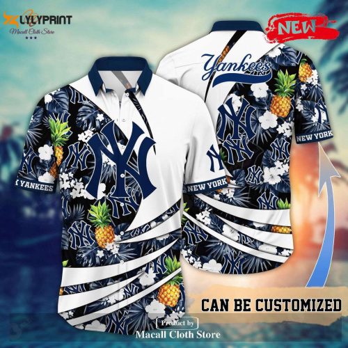 Custom Name NY Yankees MLB Pineapple Baseball Shirt - Perfect Summer Gift for Sports Fans Men and Women