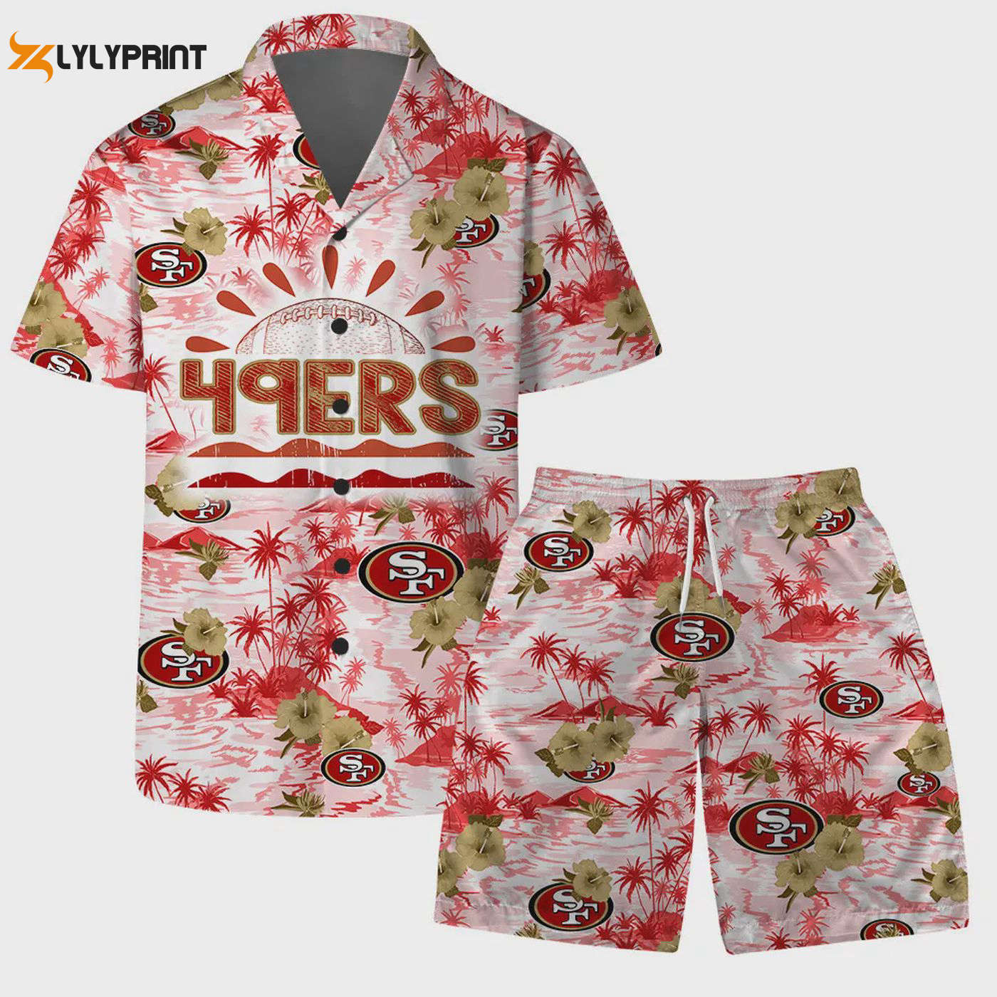 San Francisco 49ers Football Hawaiian Set – Team Logo Pattern for Ultimate Fan Gear San Francisco 49ers Football Hawaiian Set – Team Logo Pattern for Ultimate Fan Gear