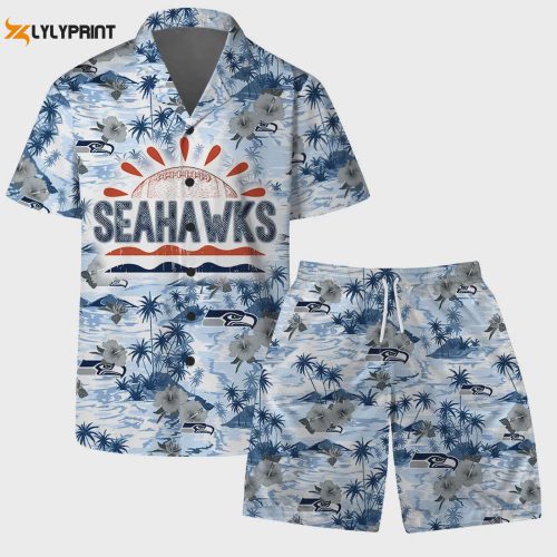 Seattle Seahawks Hawaiian Football Set Team Logo Pattern for Ultimate Fan Gear