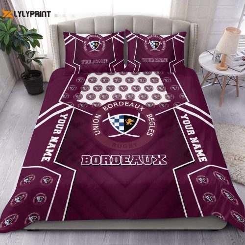 Christmas Personalized Bedding Set – Sportswearmerch Bordeaux Bègles Top 14 Gift for Fans