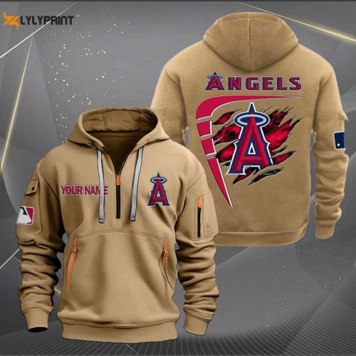 Custom Los Angeles Angels MLB Zip Hoodie - Personalized Sportswear for Fans