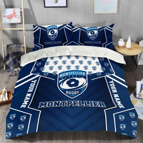 Personalized Montpellier Top 14 Sportswearmerch Christmas Bedding Set – Ideal Gift for Fans