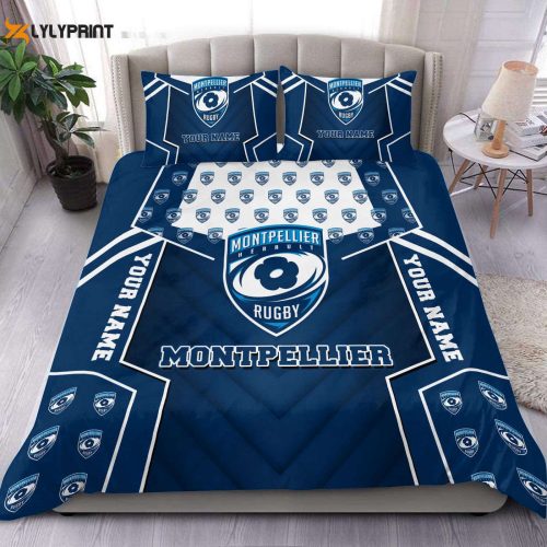 Personalized Montpellier Top 14 Sportswearmerch Christmas Bedding Set – Ideal Gift for Fans